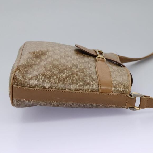 CELINE Macadam Canvas Shoulder Bag Pvc Leather Beige - Picture 5 of 13